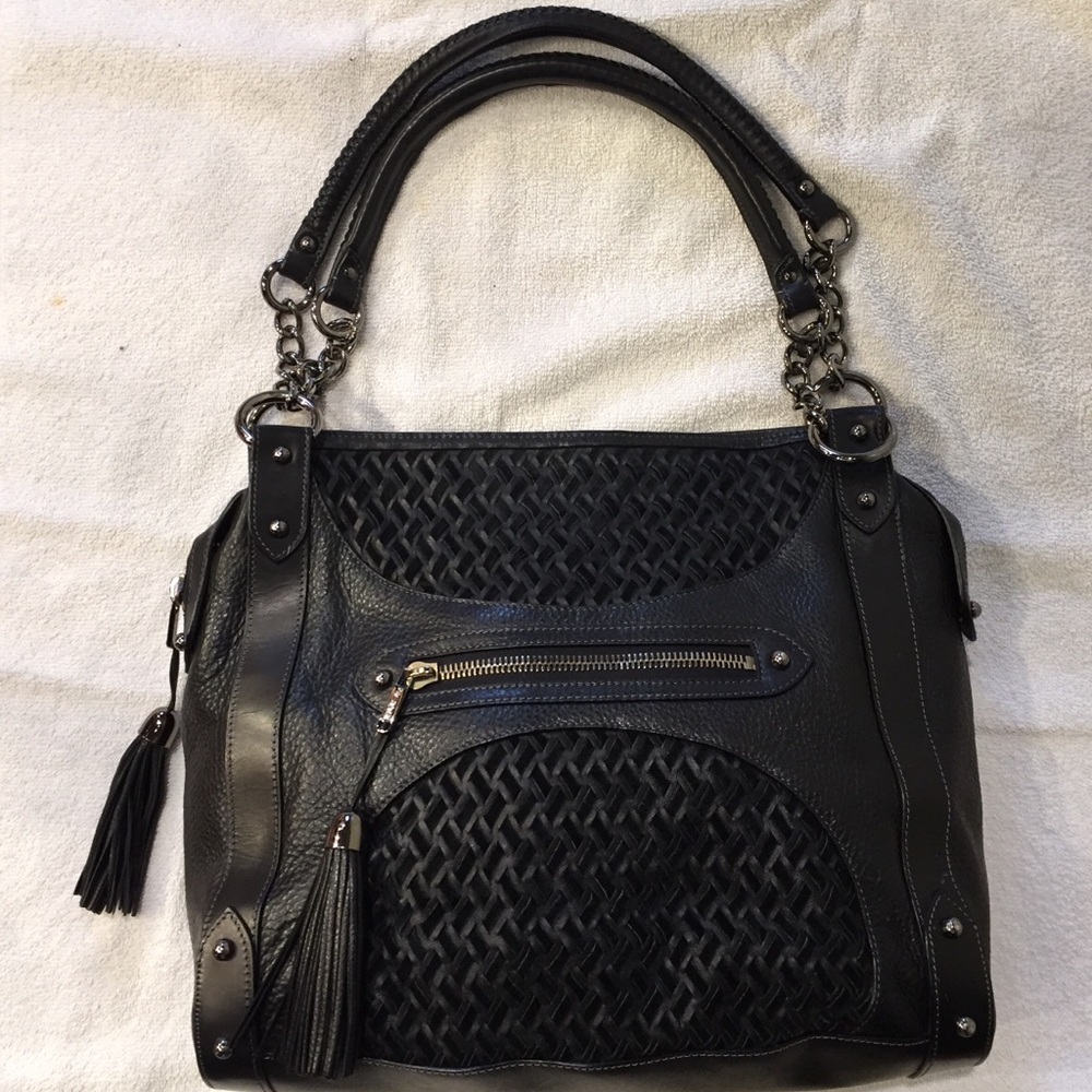 ZAC POSEN Lauren Tote Woven Leather